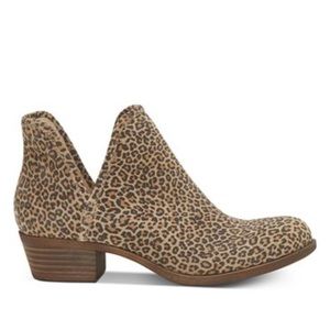 Lucky Brand Leather Cheetah Print Booties